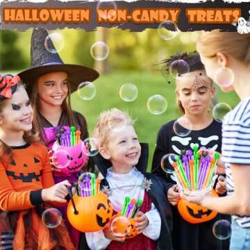 Leetous Halloween Basket Goodie Bag Stuffer Fillers for Kids 32 PCS, Mini Bubble Wands Party Favors Supplies for Toddlers, Small Halloween Non Candy Treats Toys Gifts Classroom Prizes for Boys Girls