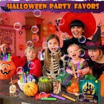 Leetous Halloween Basket Goodie Bag Stuffer Fillers for Kids 32 PCS, Mini Bubble Wands Party Favors Supplies for Toddlers, Small Halloween Non Candy Treats Toys Gifts Classroom Prizes for Boys Girls
