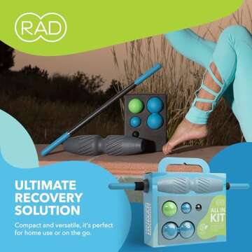 RAD All in 7-in-1 Foam Roller Set - Myofascial Release Kit - Includes Massage Roller Stick, Foam Roller, Yoga Block, Peanut Roller Ball Massager, Massage Balls - Massage Tools for Mobility & Recovery