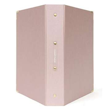 russell+hazel Bookcloth Signature 3-Ring Binder, Peony, 10.75" x 12"