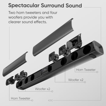 WebsLand Sound Bar: 80W Powerful Smart TV Speaker with Detachable Design, Bluetooth & Surround Sound
