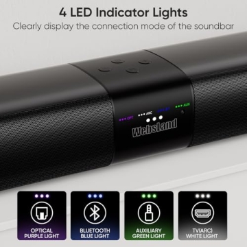 80W WebsLand Sound Bar - Detachable Design & Bluetooth