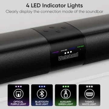 80W WebsLand Sound Bar - Detachable Design & Bluetooth