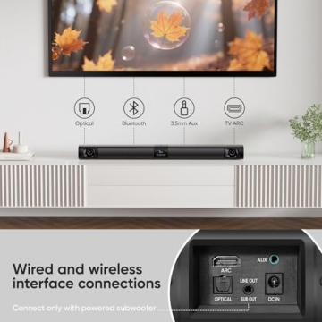 80W WebsLand Sound Bar - Detachable Design & Bluetooth