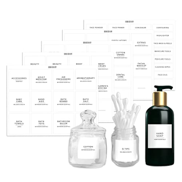 Dekluttr 173 Minimalist Waterproof Bathroom Labels for Organizing