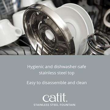 Catit Fresh & Clear Stainless Steel Cat Water Fountain, 50023