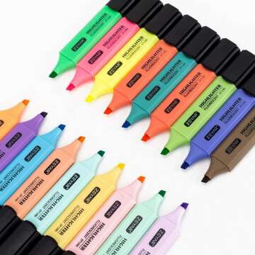 ZEYAR Macaron Chisel Tip Highlighters - 12 Colors