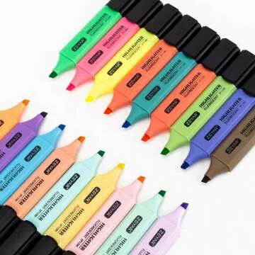 ZEYAR Macaron Chisel Tip Highlighters - 12 Colors