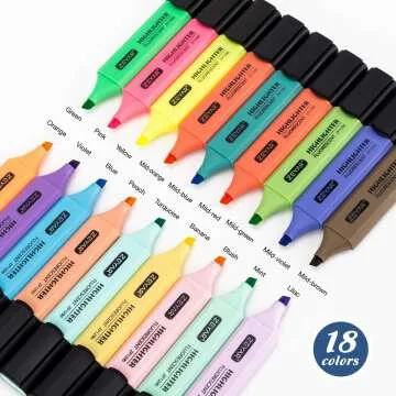 ZEYAR Macaron Chisel Tip Highlighters - 12 Colors