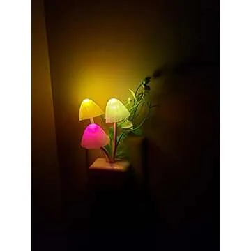 Color Changing Mushroom Night Light 2 Pack for Home