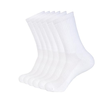 1SOCK2SOCK 6 Pack Athletic Performance Crew Socks with Arch Support for All