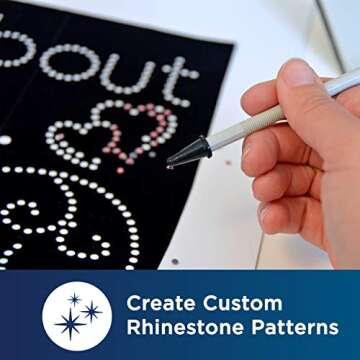 Brother ScanNCut Rhinestone Starter Kit CARSKIT1, Accessory Set with Template Sheets, Positioning Brush, 1,450 Gems and 100 Patterns, Hotfix for Crafts, Personalized Clothing and More