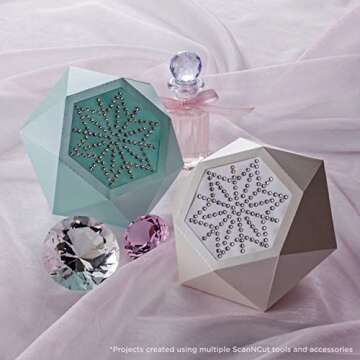 Brother ScanNCut Rhinestone Starter Kit CARSKIT1, Accessory Set with Template Sheets, Positioning Brush, 1,450 Gems and 100 Patterns, Hotfix for Crafts, Personalized Clothing and More