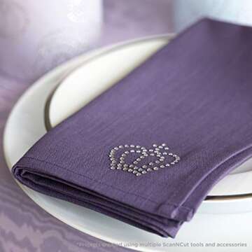 Brother ScanNCut Rhinestone Starter Kit CARSKIT1, Accessory Set with Template Sheets, Positioning Brush, 1,450 Gems and 100 Patterns, Hotfix for Crafts, Personalized Clothing and More