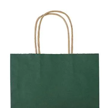 Eco-Friendly Green Gift Bags - 50 Pack Durable Kraft Bags