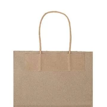 Eco-Friendly Green Gift Bags - 50 Pack Durable Kraft Bags