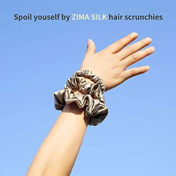 ZIMASILK 100% Mulberry Silk Hair Scrunchies - Best Quality for Women