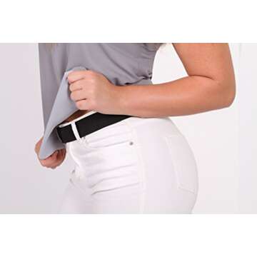 The InfinityBelt Women's Stretchable Elastic No-buckle Belt Medium Black