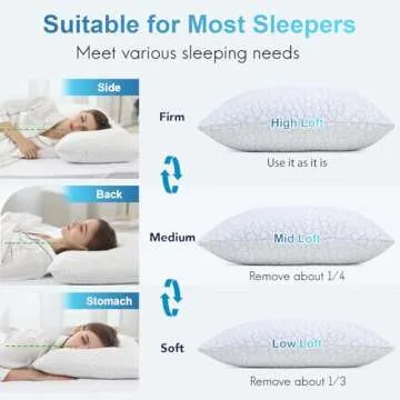 QUTOOL Cooling Bed Pillows for Sleeping Shredded Memory Foam King Pillows 2 Pack Gel Pillows King Size Set of 2, Support Yet Soft Adjustable Pillow for Side, Back Sleepers