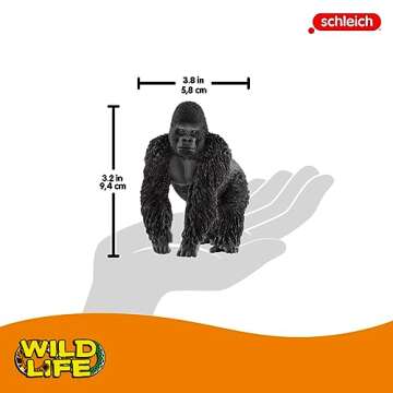 Schleich Wild Life Realistic Male Gorilla Animal Figurine - Authentic Detailed Wild Male Gorilla Toy for Boys and Girls Education Imagination and Play, Highly Durable Gift for Kids Ages 3+