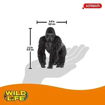 Schleich Wild Life Realistic Male Gorilla Animal Figurine - Authentic Detailed Wild Male Gorilla Toy for Boys and Girls Education Imagination and Play, Highly Durable Gift for Kids Ages 3+