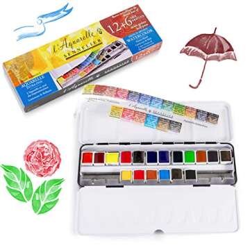 Sennelier French Artists Watercolor Metal Tin Set - 18 Vibrant Colors
