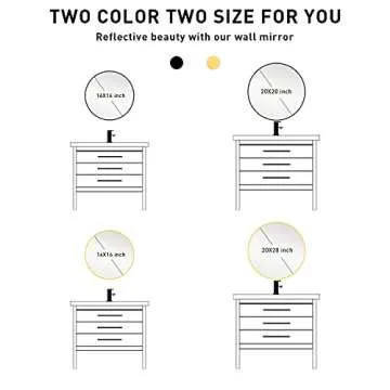 Huimei2Y Gold Wall Mirror - 19.7" Stylish Round Design