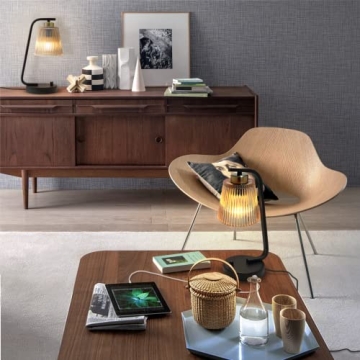 Aivond Vintage Amber Glass Table Lamps Set with USB Port