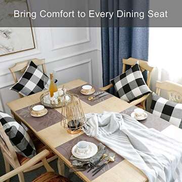 Volcanics Buffalo Check Plaid Throw Pillow Covers Set of 4 Farmhouse Decorative Square Pillow Cover Case Cushion Pillowcase 18x18 Inches for Home Decor Sofa Bedroom Car