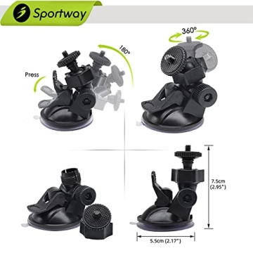 Sportway S30 Dash Cam Suction Mount with 10pcs Joints