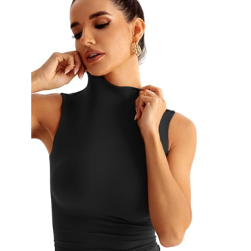 Buy EasyGala Sleeveless Mock Turtle Neck Tank Top
