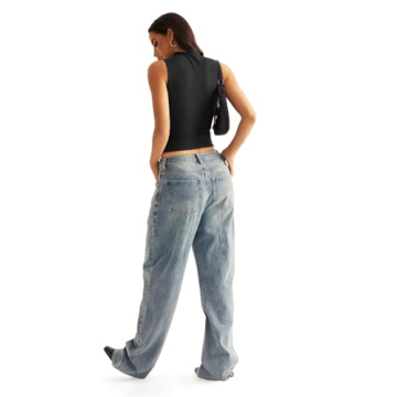 Buy EasyGala Sleeveless Mock Turtle Neck Tank Top