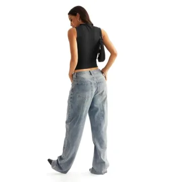 Buy EasyGala Sleeveless Mock Turtle Neck Tank Top