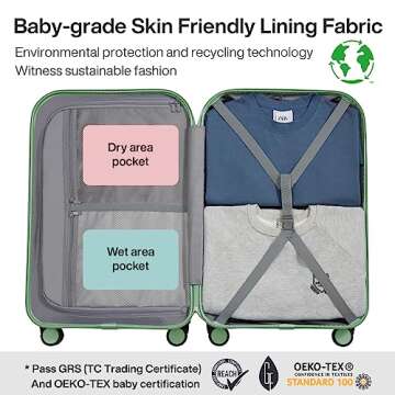 Suitcase Luggage with Spinner Wheels, Mixi Hardside Rolling Suitcase PC with Cover & TSA Lock Lightweight Travel Case