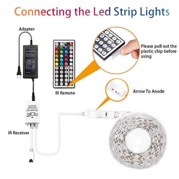 dalattin 32.8ft Led Strip Lights,RGB Led Lights for Bedroom Color Changing Light,Decoration for Bedroom Room Party,Halloween Decor with 44 Keys Remote,1 Roll of 32.8ft