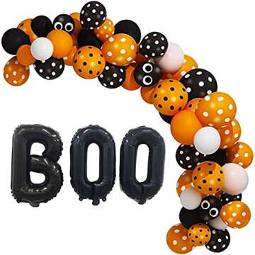Halloween Party Balloons,Black Boo Aluminum Foil Banner Balloons for Halloween Party Decorations and Supplies