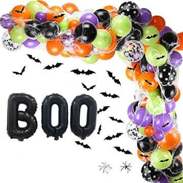 Halloween Party Balloons,Black Boo Aluminum Foil Banner Balloons for Halloween Party Decorations and Supplies