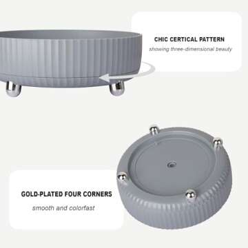 Anyoifax Makeup Perfume Organizer Tray 360 Degree Rotating Lazy Susan Skincare Lotion Organizer Spinning Cosmetics Storage for Dresser, Vanity, Bathroom Countertop, Small Grey