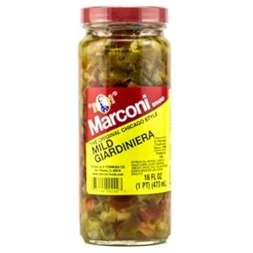 Marconi Mild Giardiniera Pack of 2 - 16 Ounce Gourmet Flavor Enhancer