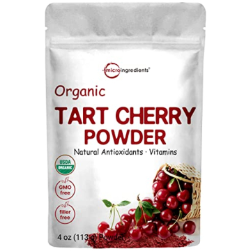 Organic Tart Cherry Powder, 4oz | 100% Natural Fruit Powder | US Grown Tart Cherries Source | No Sug...
