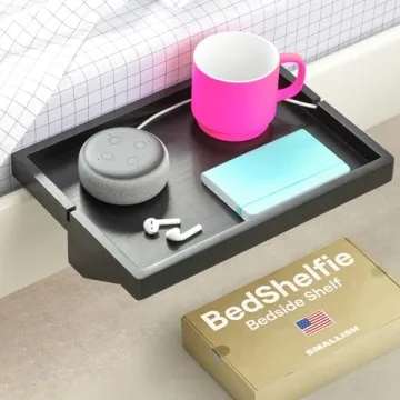 BedShelfie Bedside Shelf for Bunk Bed & Top Bunk, College Dorm Room Essentials, Loft Nightstand, Flo...