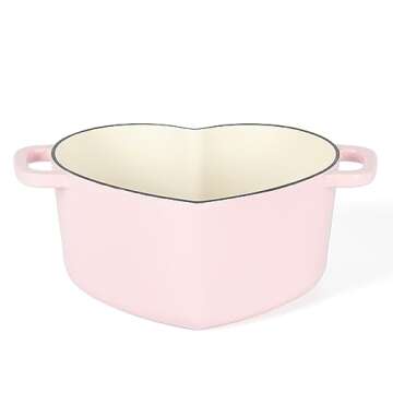 Martha Stewart Heart Shaped 4-Quart Enamel Cast Iron Dutch Oven - Pink