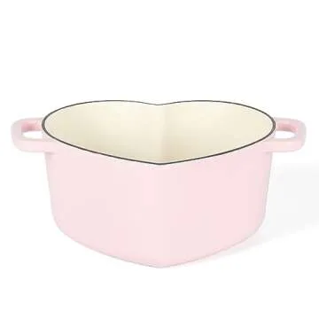 Martha Stewart Heart Shaped 4-Quart Enamel Cast Iron Dutch Oven - Pink