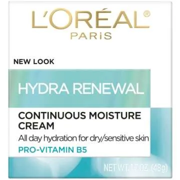 L'Oreal Paris Skincare Hydra-Renewal Face Moisturizer with Pro-Vitamin B5 for Dry Sensitive Skin, Al...