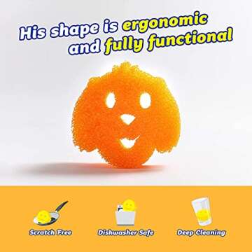 Scrub Daddy Special Edition Pets Dog - Scratch-Free Multipurpose Dish Sponge - BPA Free & Made with Polymer Foam - Stain & Odor Resistant Kitchen Sponge (1ct)