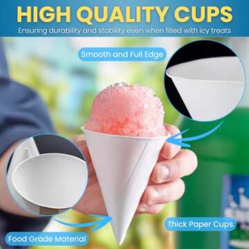 Smygoods Disposable White Paper Cone Cups (Pack of 200-4.5 oz) Eco-Friendly, Leak-Proof, Ideal for Events, Water Coolers, Quick Hydration & Efficient Cleanup