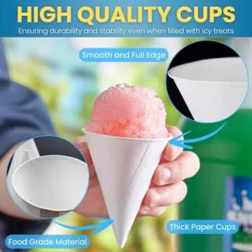 Smygoods Disposable White Paper Cone Cups (Pack of 200-4.5 oz) Eco-Friendly, Leak-Proof, Ideal for Events, Water Coolers, Quick Hydration & Efficient Cleanup