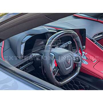 Extreme Online Store Replacement for 2020-Present Chevrolet Corvette C8 | GM Factory Style Carbon Fiber Interior Speedometer Gauge Cluster Trim