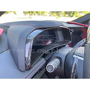 Extreme Online Store Replacement for 2020-Present Chevrolet Corvette C8 | GM Factory Style Carbon Fiber Interior Speedometer Gauge Cluster Trim