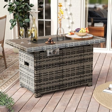 Jolydale 40 Inch Propane Fire Pit Table with Storage